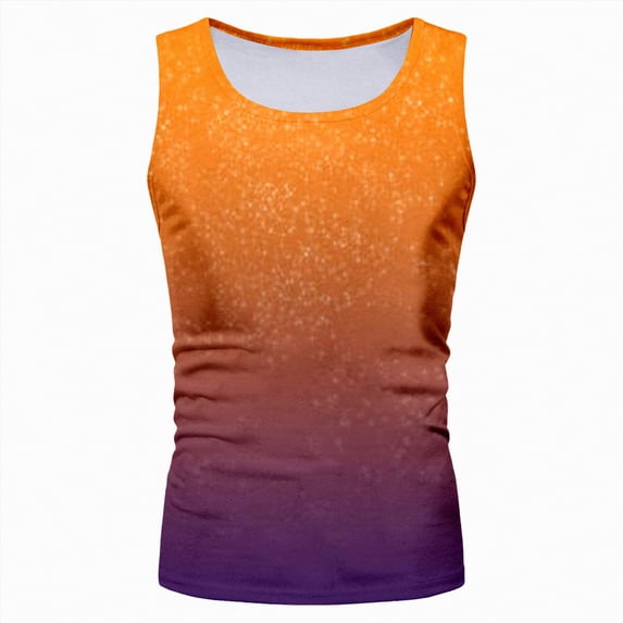 NOLDARES Mens Workout Tank Tops Soft Gym Muscle Shirt Sleeveless Classic T Shirts(Orange,XL)