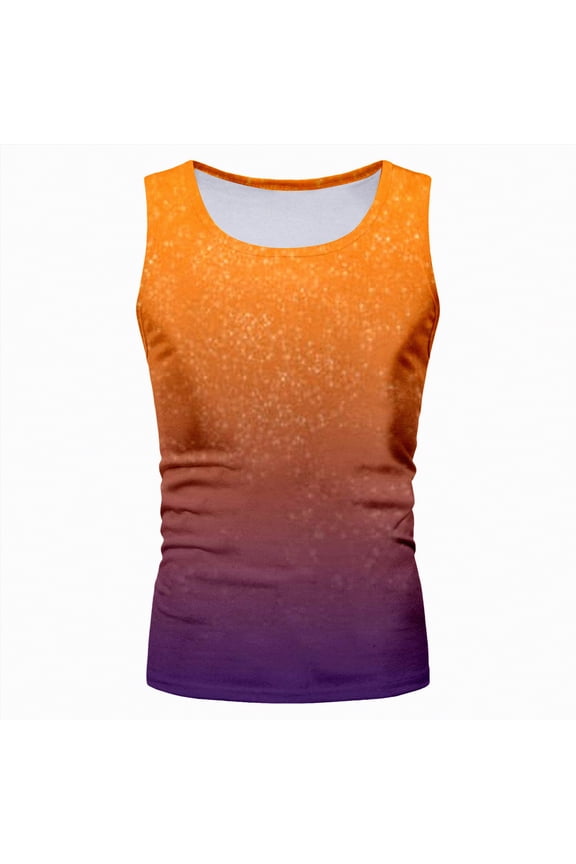 Mens Workout Tank Tops Soft Gym Muscle Shirt Sleeveless Classic T Shirts(Orange,XL)