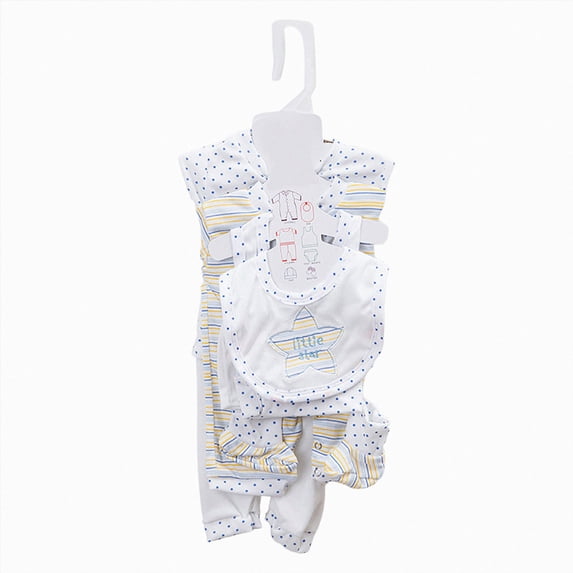 NOLDARES New Born Clothes Cotton Baby Bodysuit And Romper Layette Gift Set | Newborn Essentials Must Havesunisex Outfits 8pack(A069-Sky Blue)