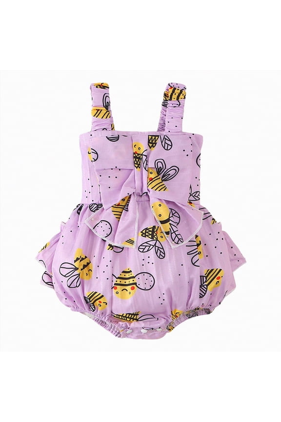 Newborn 3 6 12 18 Months Baby Girl Romper Summer Clothes Outfit Onesie Bodysuit Infant Girl Clothes(Purple,3-6 Months)