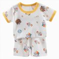 thumbnail image 1 of NOLDARES Newborn Baby Boy Clothes 2pcs Crewneck Short Sleeve Round Neck Top Drawstring Shorts Dinosaur Pattern Outfits(Yellow,2-3 Y), 1 of 6