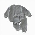 thumbnail image 1 of NOLDARES Newborn Baby Boy Clothes Set 2pcs Long Sleeve Top and Pants Suit Toddler Baby Fall Winter Clothes Size:4-5 Y,Light Gray, 1 of 4