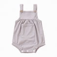 thumbnail image 1 of NOLDARES Newborn Baby Girl Romper Knitted Ruffle Sleeve Bodysuit Jumpsuit Toddler Cute Summer Clothes(Grey,12-18 Months), 1 of 6