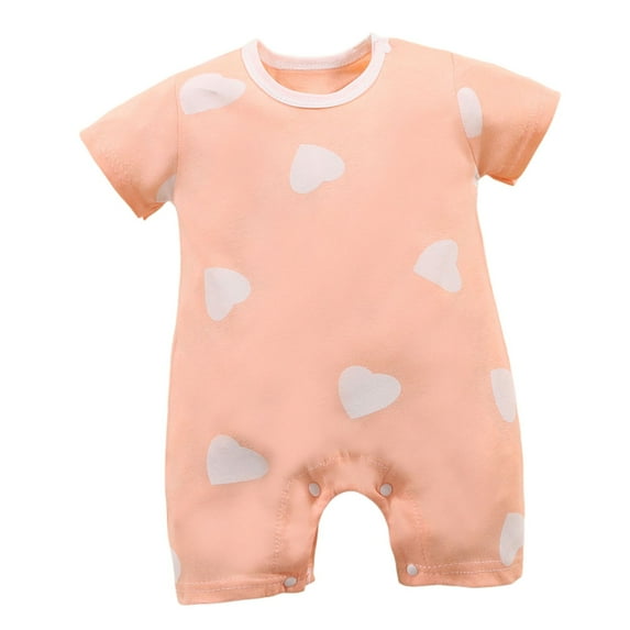 NOLDARES Newborn Boy Shirts Infant Baby Summer Clothes Cute Dinosaur Print Short Sleeve Bodysuit Tops (Light Pink,12-18 Months)