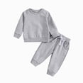 thumbnail image 1 of NOLDARES Newborn Infant Baby Boy Clothes 2pcs Long Sleeve Tee Sweatshirt Tops Drawstring Joggers Pants Cartoon Print Outfits Toddler Clothing Set(Light Gray,12-18 M), 1 of 5