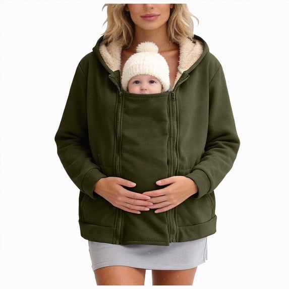 NOLDARES Pet Pouch Hoodie Long Sleeve Fleece Kitten Puppy Holder Carrier Sweatshirt for Women,AG,L