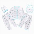 thumbnail image 1 of NOLDARES Preemie Newborn Baby Boy Girl Clothes Infant Clothing Romper Pant Outfits Set Layette Essentials 5 Pieces Set(A088-Mint Green), 1 of 9