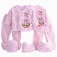 thumbnail image 1 of NOLDARES Preemie Newborn Baby Boy Girl Clothes Infant Clothing Romper Pant Outfits Set Layette Essentials 7 Pieces Set(A072-Light Pink), 1 of 6
