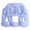 thumbnail image 1 of NOLDARES Preemie Newborn Baby Boy Girl Clothes Infant Clothing Romper Pant Outfits Set Layette Essentials 7 Pieces Set(A072-Sky Blue), 1 of 6