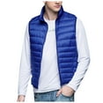 thumbnail image 1 of NOLDARES Puffer Vest for Men Quilted Winter Padded Sleeveless Jackets Gilet for Casual Work Travel Outdoor(Blue,4XL), 1 of 5