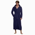 thumbnail image 1 of NOLDARES Robes for Men Big and Tall Short Mens Kimono Robe Super Absorbent Spa Bathrobe Calf Length With Pockets(Navy,L), 1 of 5