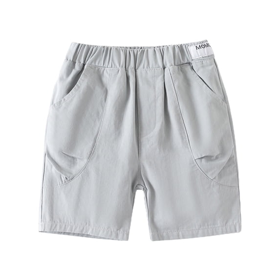 NOLDARES Shorts for Boys Youth Active Athletic Basketball Gym Shorts with Pockets Boys & Girls(A4-Grey,18-24 Months)