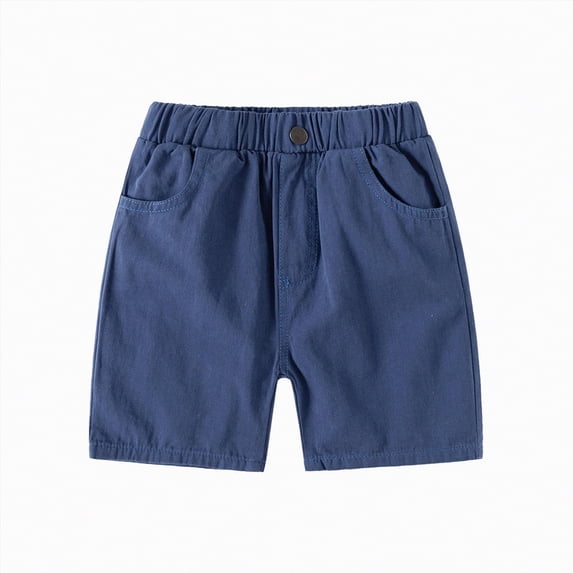 NOLDARES Shorts for Toddler Boy Pull On Short Elastic Waistband Boys Summer Active Shorts with Pockets Clothes(Navy,4-5 Years)