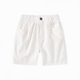 thumbnail image 1 of NOLDARES Shorts for Toddler Boy Pull On Short Elastic Waistband Boys Summer Active Shorts with Pockets Clothes(White,4-5 Years), 1 of 4