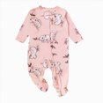 thumbnail image 1 of NOLDARES Soft Cotton Baby Boy Romper Double Zipper Long Sleeve Base Layer Jumpsuit for Boys 0-12M Fall Winter Daily Wear(0-3 Months,Pink), 1 of 3