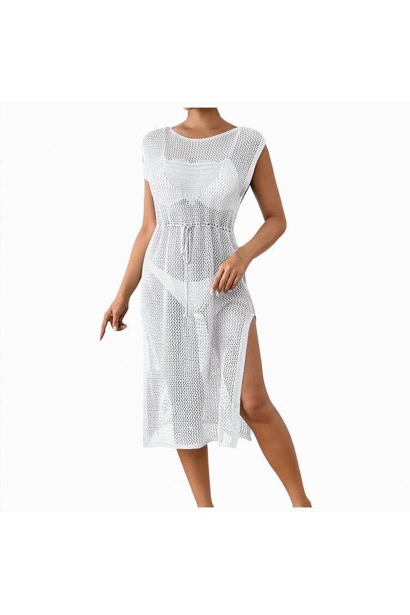 Swimsuit Coverup for Women Bathing Suit Swimwear Button Down Beach Shirt Cover Up Resort Wear for Beach(White,One Size)