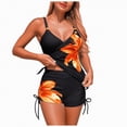 thumbnail image 1 of NOLDARES Tankini Swimsuit Tummy Control Bathing Suits Two Piece Swim Top with High Waisted Bottom(Orange,XL), 1 of 8