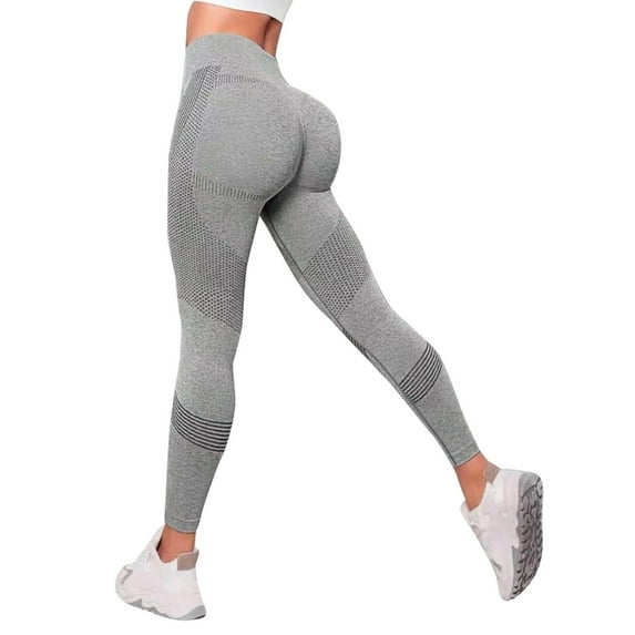 NOLDARES Thick High Waist Yoga Pants, Tummy Control Workout Running Yoga Leggings for Women Soft Leggings for Women(Grey,L)