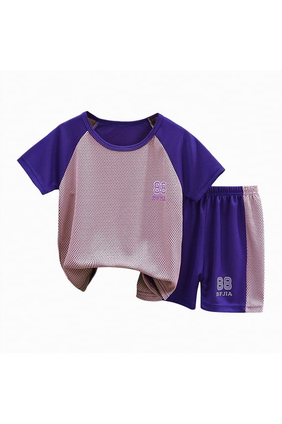 Toddler Baby Boy Clothes Outfits Short Summer Sleeve Letters Printed Shirt Shorts Sets 2PC Little Boy Clothing(Pink,3-4 Years)