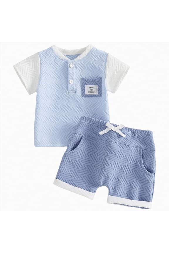 Toddler Baby Boy Clothes Short Sleeve T Shirt Top Shorts Set 2Pcs Casual Summer Outfits Blazer,18-24 M