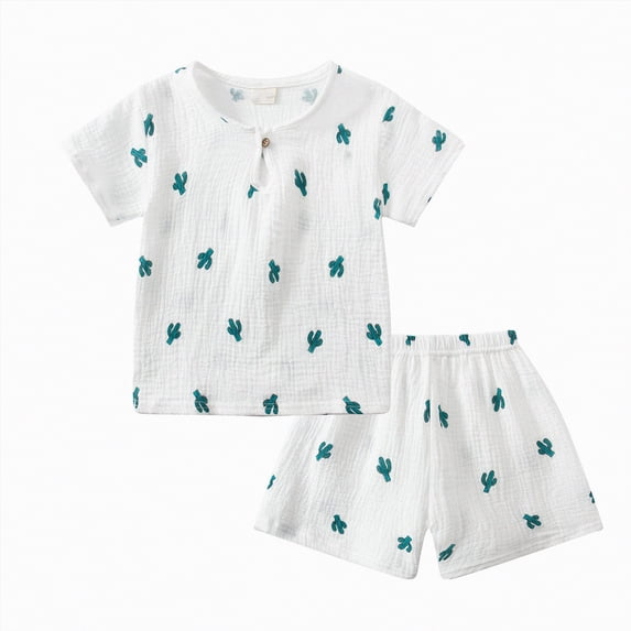 NOLDARES Toddler Baby Boy Clothes for Boys Cute Summer Short Sleeve T-Shirt Tops Shorts Clothes Sets Baby Boy Outfits(Green,3-4 Years)