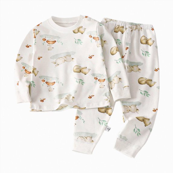 NOLDARES Toddler Baby Boy Fall Outfits 2 Piece Printed Long Sleeve Round Neck Sweatshirt Fleece Pants Casual Clothes Set Size:6-7 Y,Khaki