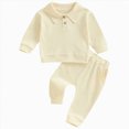 thumbnail image 1 of NOLDARES Toddler Baby Boy Fall Winter Clothes 2pcs Long Sleeve T-Shirt Pocket Joggers Pants Cotton Graphic Outfits Casual Clothing(Yellow,12-18 M), 1 of 6