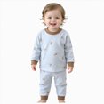 thumbnail image 1 of NOLDARES Toddler Baby Boy Fall Winter Clothes Crewneck Long Sleeve Sweatshirt Pullover Tops Elastic Joggers Pants 2pcs Outfit Set Size:4-5 Y,Brown, 1 of 7