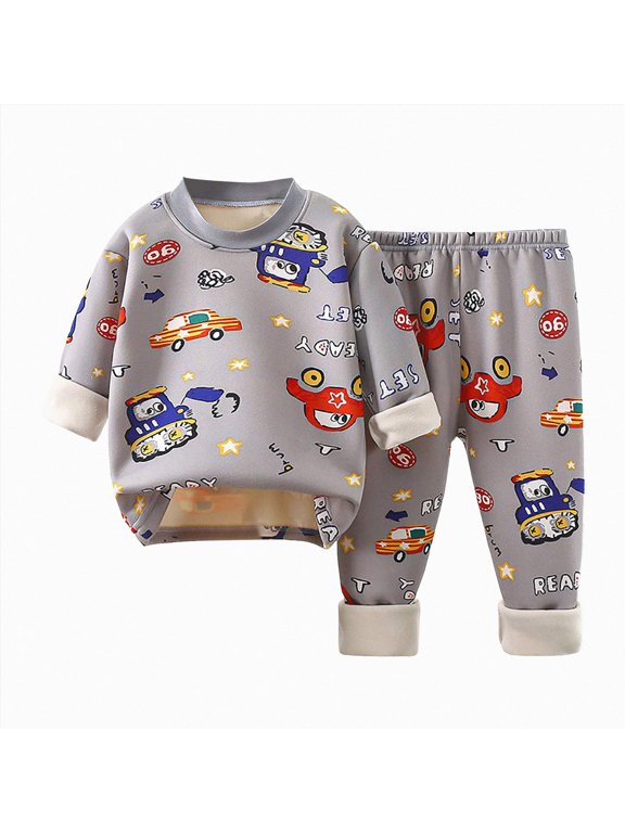 Toddler Baby Boy Fall Winter Clothing 2 Piece Long Sleeve Sweatshirt and Elastic Waist Pants Set Dinosaur Print Outfits Clothes(E,6-12 M)