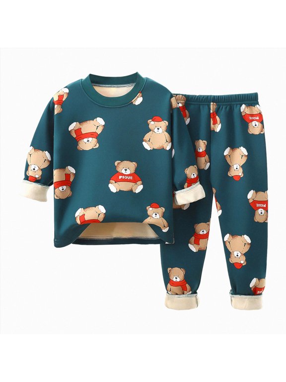 Toddler Baby Boy Fall Winter Clothing 2 Piece Long Sleeve Sweatshirt and Elastic Waist Pants Set Dinosaur Print Outfits Clothes(K,6-12 M)