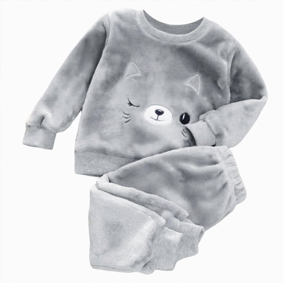 NOLDARES Toddler Baby Boy Fall Winter Outfit Cartoon Graphic Print Long Sleeve Sweatshirts Stretch Jogger Pants Newborn Clothes Set(Grey,4-5 Y)