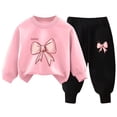 thumbnail image 1 of NOLDARES Toddler Baby Boy Girl Clothing Sets Printed Long Sleeve Tops and Pants Kids 2pcs Outfits(Pink,4-5 Y), 1 of 5