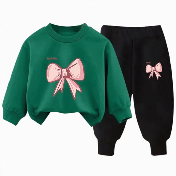 NOLDARES Toddler Baby Boy Outfits Long Sleeve Pocket Pull On Sweatshirt Printed Pants Infant Fall Winter Clothes Set(T285-Dark Green)