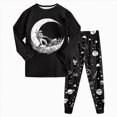 thumbnail image 1 of NOLDARES Toddler Baby Boy Pajamas Set Kids Sleepwear 2 Pcs Pjs Long Sleeve Top and Pants Jammies Sets Fall Winter 6-12 Months 12-24 Months 2t 3t 4t 5t 6t 7t 8t 9t Children,Black,4-5 Y, 1 of 8