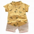 thumbnail image 1 of NOLDARES Toddler Baby Boy Summer Clothes Construction Site Print Tee Elastic Waist Shorts Blazer,2-3 Y, 1 of 9