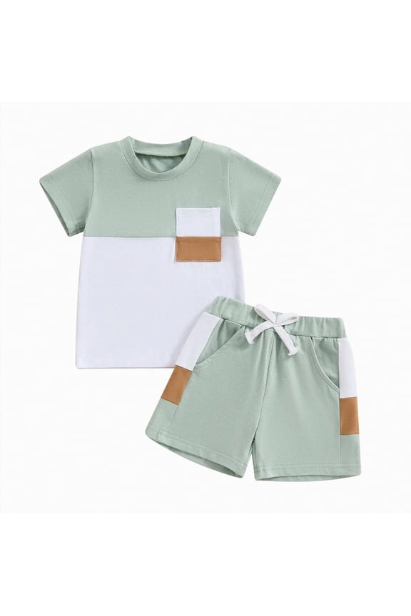 Toddler Baby Boy Summer Clothes Letter Graphic Short Sleeve Shirt T-Shirt Tops + Casual Shorts Outfit Set Blazer,2-3 Y