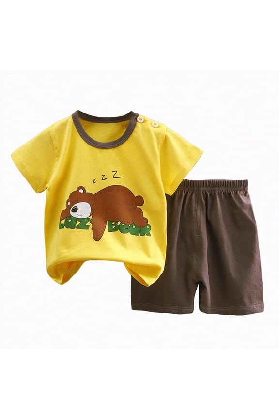 Toddler Baby Boy Summer Clothes Print Short Sleeves T-Shirt Elastic Camouflage Shorts 2 Piece Outfit Blazer,3-4 Y