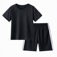 thumbnail image 1 of NOLDARES Toddler Baby Boy Summer Clothes Short Sleeve Truck T-Shirt Stretch Shorts Casual Set Blazer,8-9 Y, 1 of 4