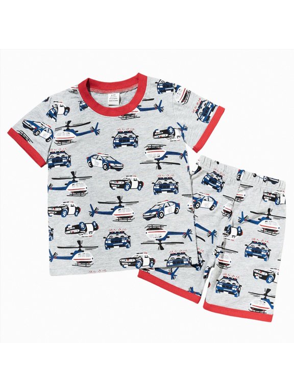 Toddler Baby Boy Summer Clothes T-Shirt and Shorts Summer Beach Boy Outfits(Red,3-4 Years)
