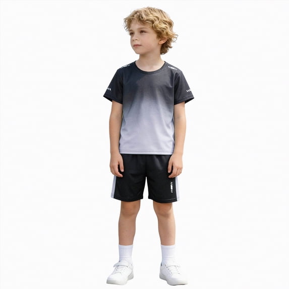 NOLDARES Toddler Baby Boy Summer Outfits Excavator Embroidery Short Sleeve T-Shirt Top Shorts Set Blazer,9-10 Y