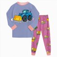 thumbnail image 1 of NOLDARES Toddler Baby Boy Winter Clothes Outfits 2 Piece Long Sleeve Letter Print Sweatshirt and Elastic Pants Casual Clothing Set(Purple,4-5 Y), 1 of 5