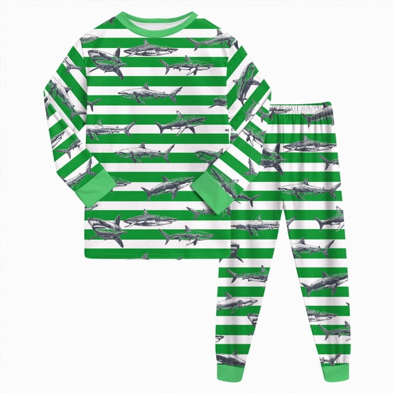 NOLDARES Toddler Baby Boys Pajamas Kids 2 Piece Pj's Long Sleeve Cartoon Sleepwear Clothes Set Outfits,Little Girl Pajamas,Green,7-8 Y