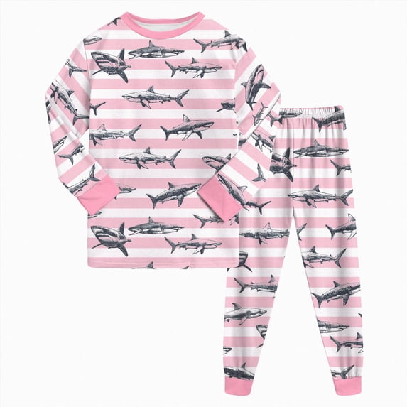 NOLDARES Toddler Baby Boys Pajamas Kids 2 Piece Pj's Long Sleeve Cartoon Sleepwear Clothes Set Outfits,Little Girl Pajamas,Pink,2-3 Y