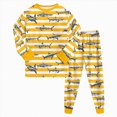 thumbnail image 1 of NOLDARES Toddler Baby Boys Pajamas Kids 2 Piece Pj's Long Sleeve Cartoon Sleepwear Clothes Set Outfits,Little Girl Pajamas,Yellow,7-8 Y, 1 of 9