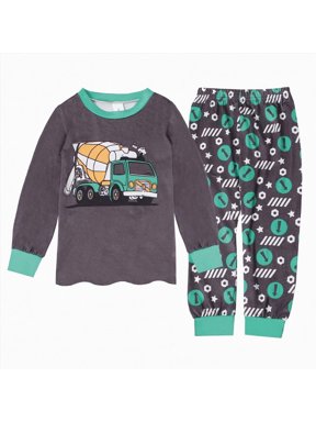 Toddler Baby Boys Pajamas Set Long Sleeve PJs Cotton Cartoon Pattern Pyjamas(M534-Grey)