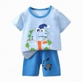 thumbnail image 1 of NOLDARES Toddler Baby Boys Summer Clothes Set Short Sleeve T-Shirt and Shorts Outfit Blazer,4-5 Y, 1 of 4