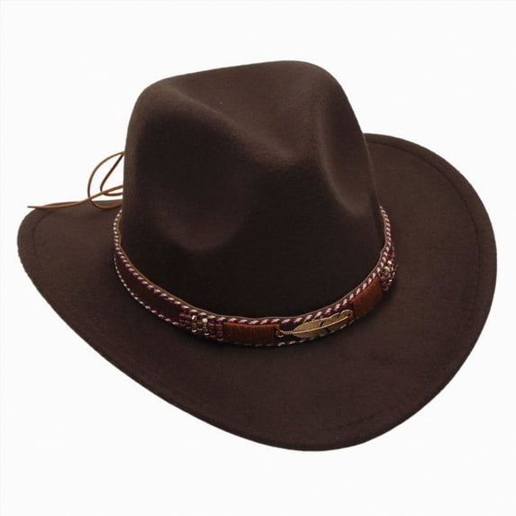 NOLDARES Toddler Baby Cowboy Hat, Boys Girls Cowgirl Hat with Leather Hatband, Wide Brim Infant Kids Western Cowboy Hat(Coffee,3-8 Y)