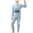 thumbnail image 1 of NOLDARES Toddler Baby Girl Boy Clothing Set 2 Piece Long Sleeve Graphic T Shirt and Pull on Pants Soft Cotton Print Fall Winter Outfits Clothes(Light Blue,2-3 Y), 1 of 8