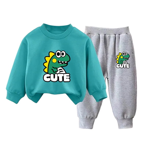 NOLDARES Toddler Baby Girl Boy Fall Winter Clothes 2 Piece Hooded Sweatshirt Tops and Joggers Pants Set Cute Print Outfits Clothing(P,9-10 Y)