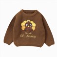 thumbnail image 1 of NOLDARES Toddler Baby Girl Boy Thanksgiving Sweater Knit Long Sleeve Pullover Fall Winter Clothes,A121-Coffee, 1 of 9